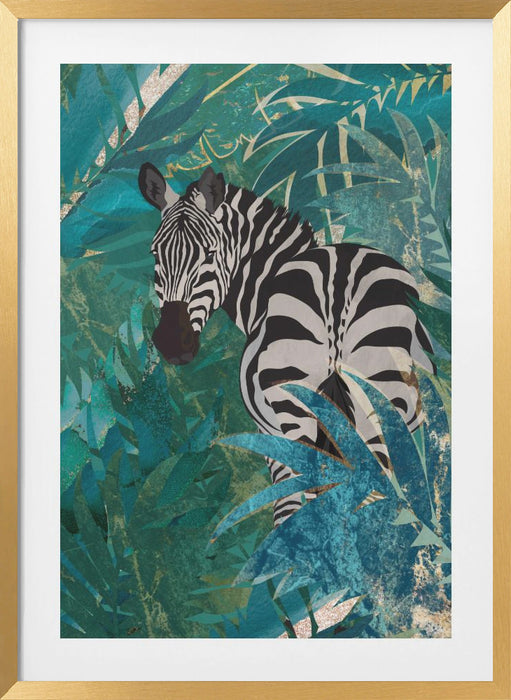 Zebra in the jungle 1 Framed Art Wall Decor