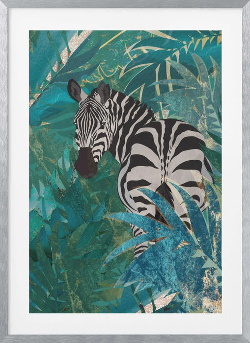 Zebra in the jungle 1 Framed Art Wall Decor