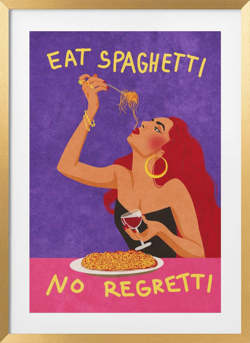 Eat spaghetti no regretti Framed Art Modern Wall Decor