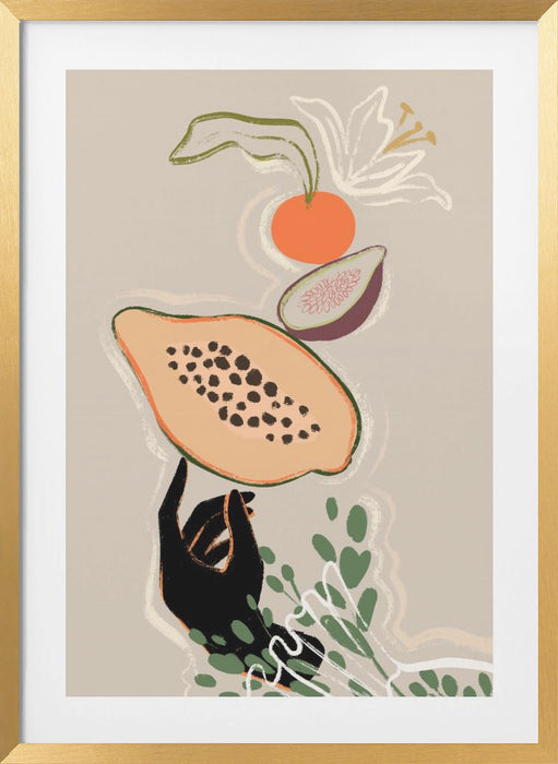 Balancing Fruits Framed Art Modern Wall Decor