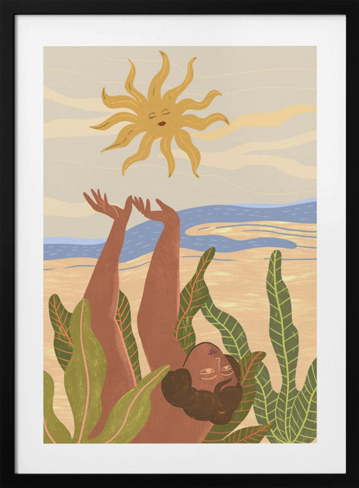 Sun Worship Framed Art Modern Wall Decor