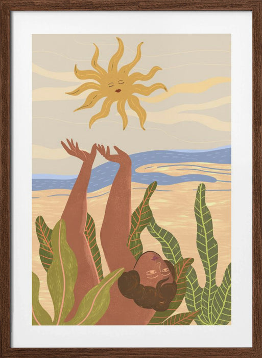 Sun Worship Framed Art Modern Wall Decor