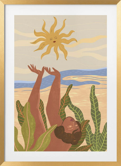 Sun Worship Framed Art Modern Wall Decor