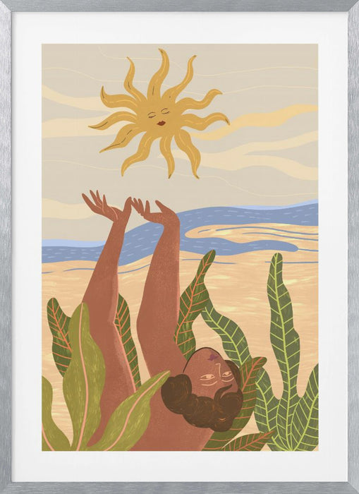 Sun Worship Framed Art Modern Wall Decor