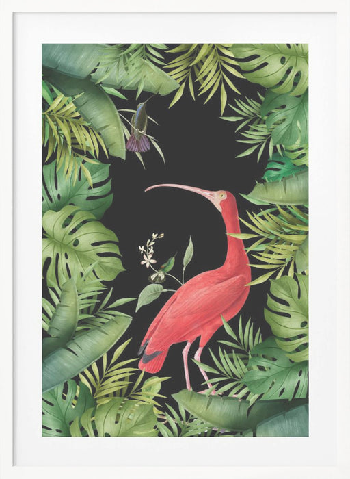 Jungle With Heron Framed Art Wall Decor