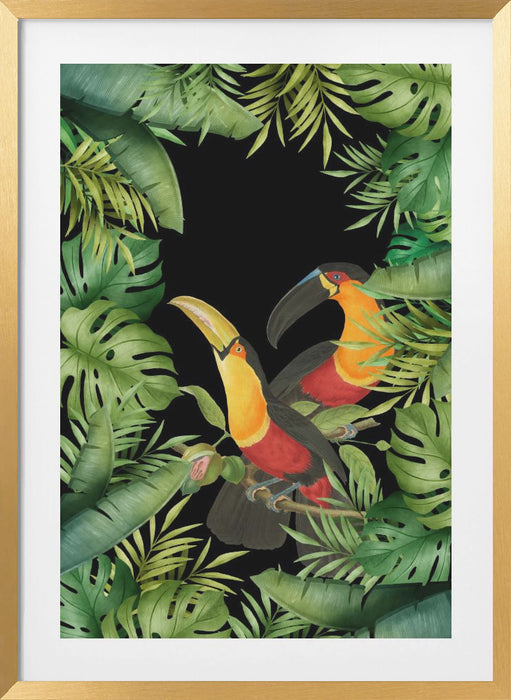 Jungle With Toucans Framed Art Wall Decor