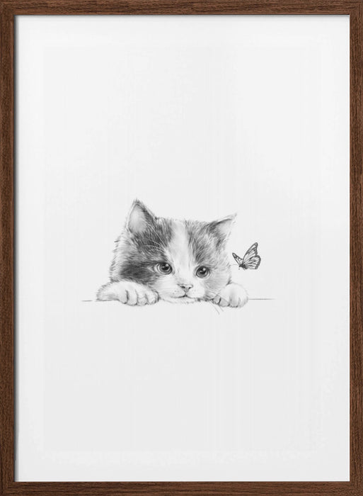 Black Cat Framed Art Modern Wall Decor