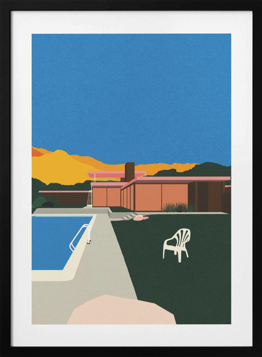 Kaufmann Desert House Poolside Framed Art Modern Wall Decor