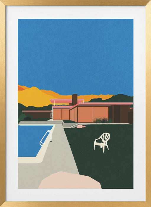 Kaufmann Desert House Poolside Framed Art Modern Wall Decor