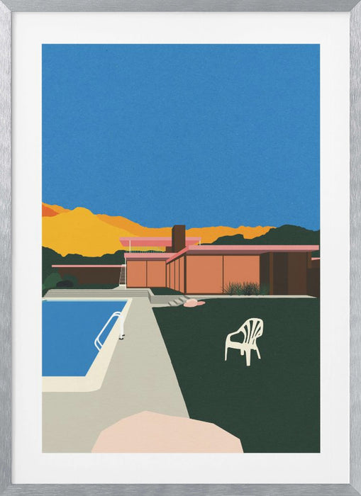 Kaufmann Desert House Poolside Framed Art Modern Wall Decor