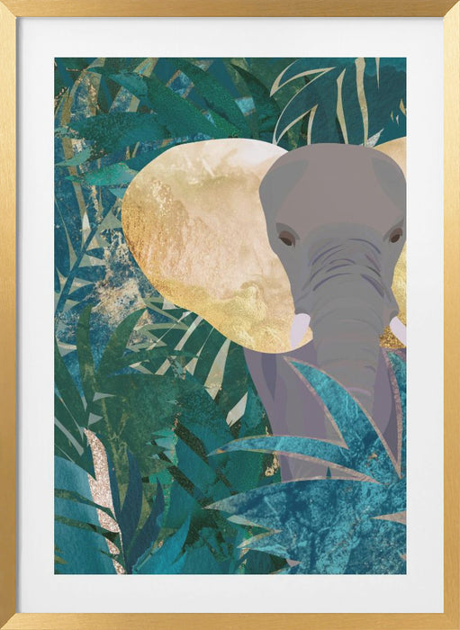 Elephant in the jungle Framed Art Modern Wall Decor