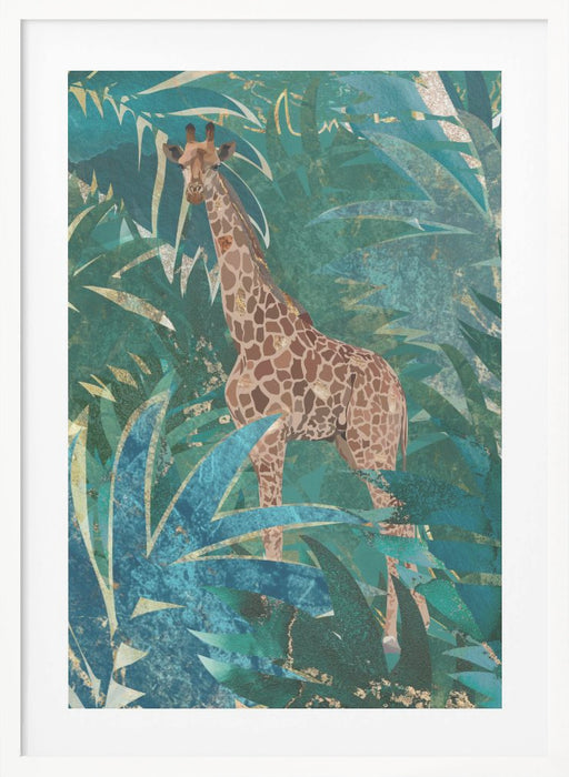 Giraffe in the jungle Framed Art Modern Wall Decor