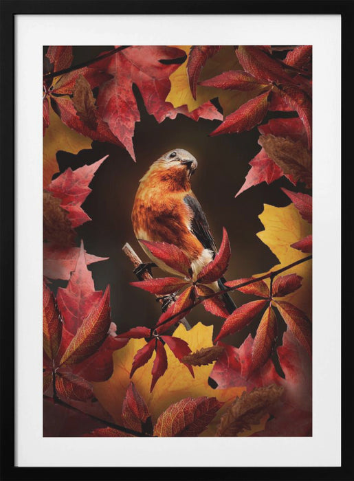 Bird Autumn Framed Art Modern Wall Decor