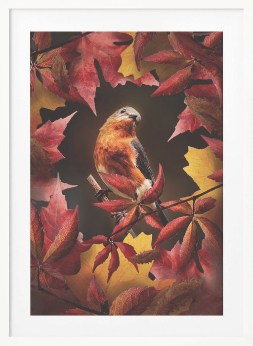 Bird Autumn Framed Art Modern Wall Decor