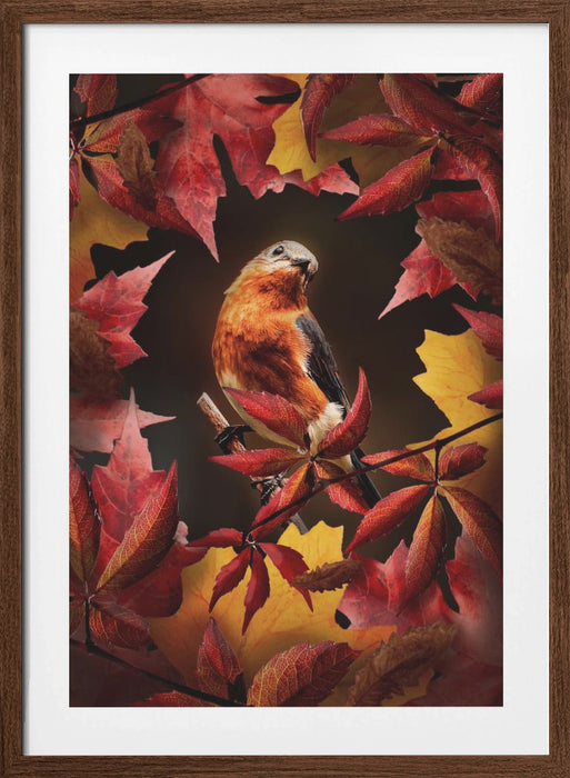 Bird Autumn Framed Art Modern Wall Decor