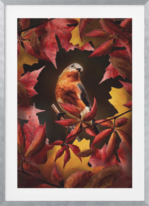 Bird Autumn Framed Art Modern Wall Decor