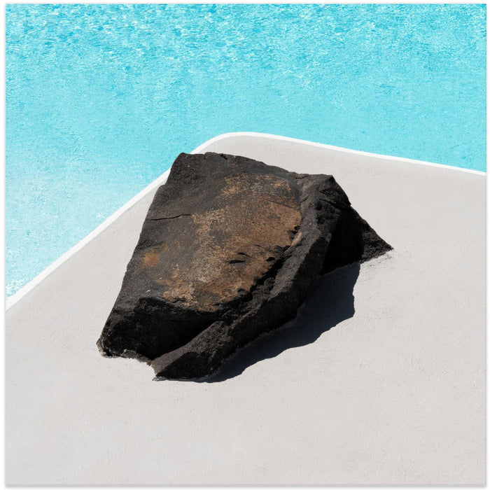 Rock By The Pool Square Poster Art Print by Minorstep