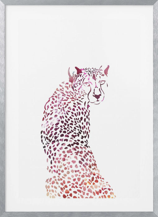 Pink Cheetah Framed Art Modern Wall Decor