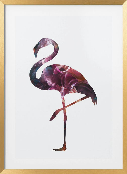 Flamingo Silhouette Framed Art Modern Wall Decor