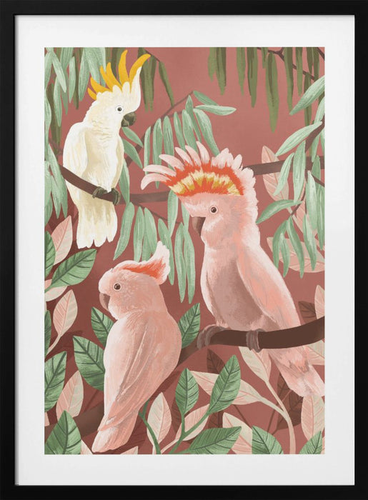 Cockatoos Framed Art Modern Wall Decor