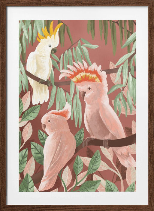 Cockatoos Framed Art Modern Wall Decor