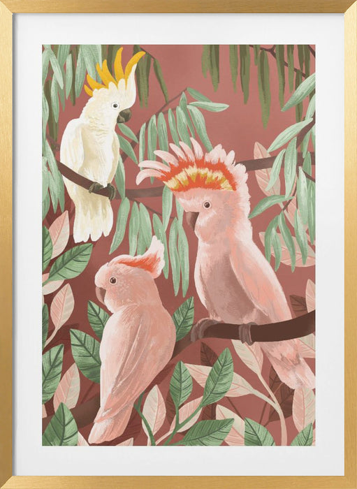 Cockatoos Framed Art Modern Wall Decor