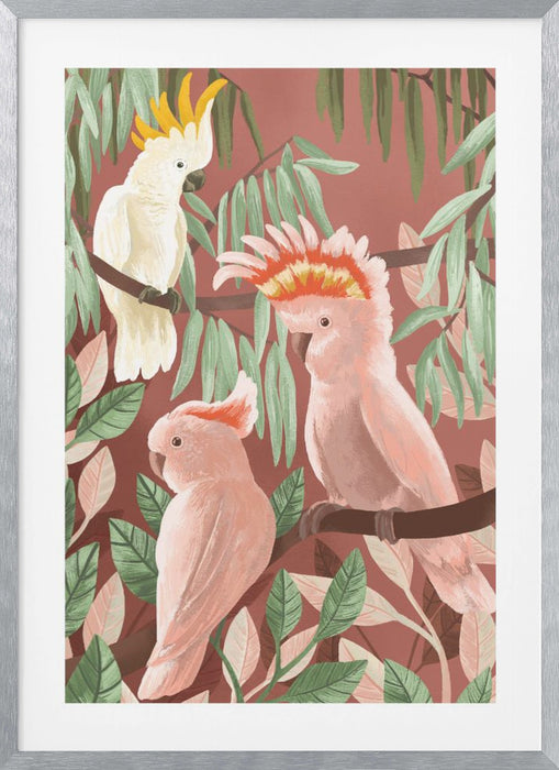 Cockatoos Framed Art Modern Wall Decor