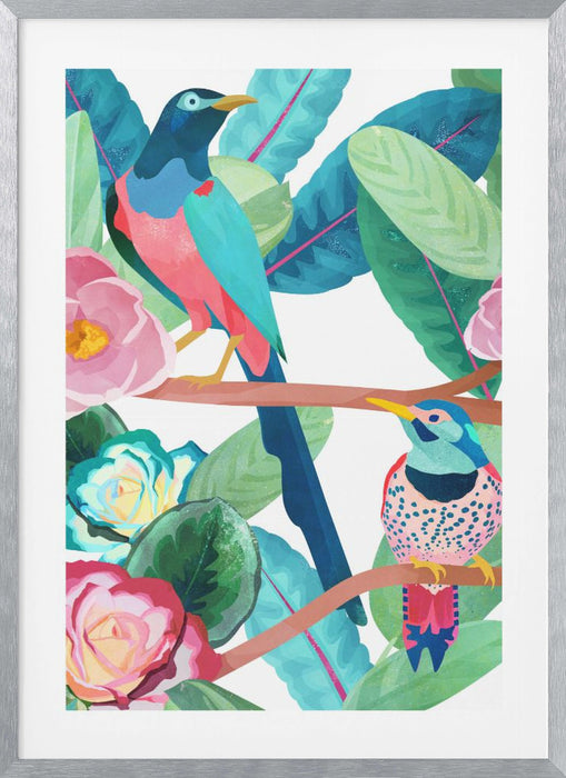 Birds of Spring Framed Art Wall Decor