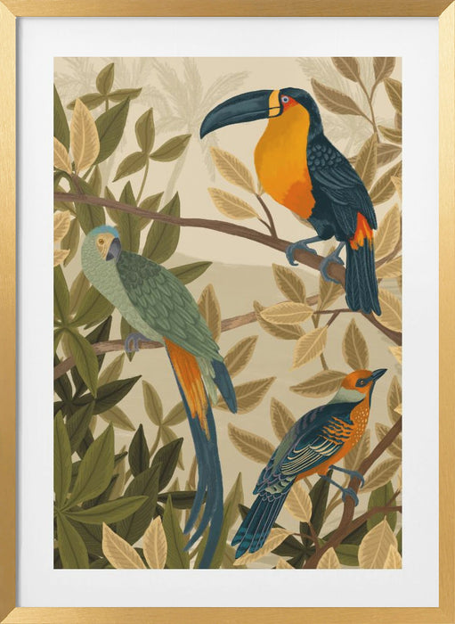 Paradise Birds Framed Art Wall Decor