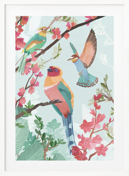 Birds of Summer Framed Art Wall Decor