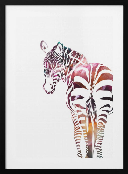 Zebra Silhouette Framed Art Wall Decor