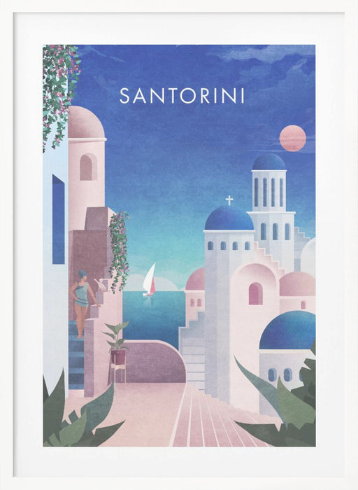 Santorini Text.png Framed Art Modern Wall Decor