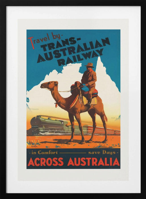 Trans Australian Railway Poster Framed Art Wall Decor