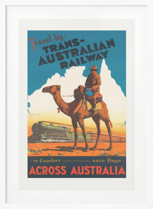 Trans Australian Railway Poster Framed Art Wall Decor