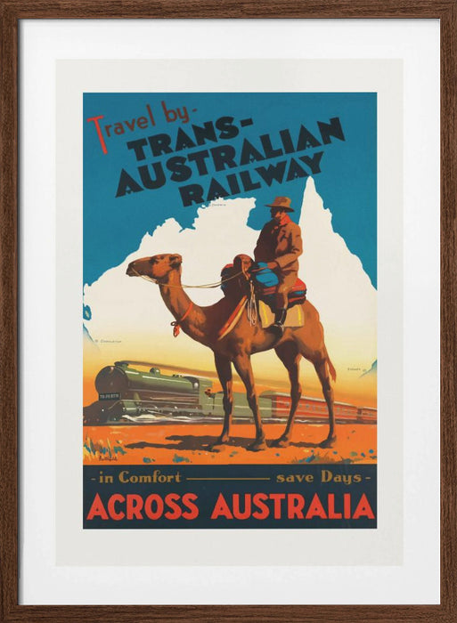 Trans Australian Railway Poster Framed Art Wall Decor