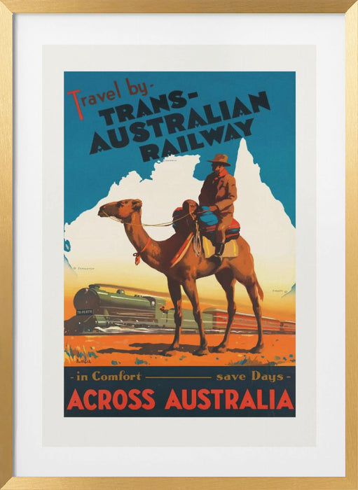 Trans Australian Railway Poster Framed Art Wall Decor