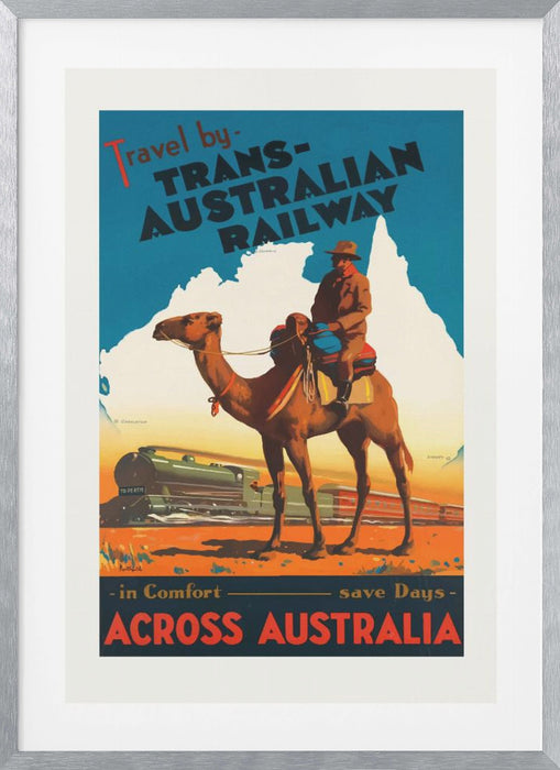 Trans Australian Railway Poster Framed Art Wall Decor