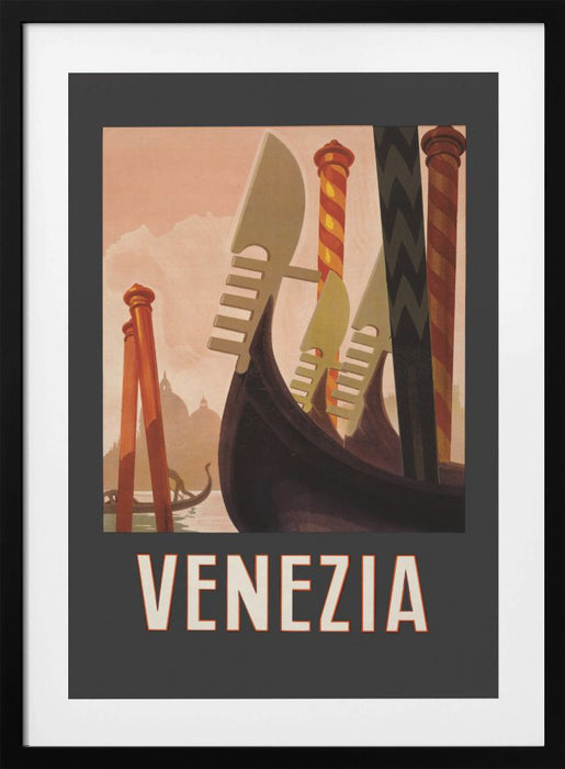 Venezia Poster Dark Framed Art Modern Wall Decor