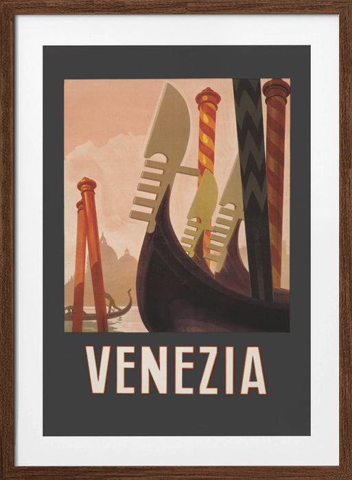 Venezia Poster Dark Framed Art Modern Wall Decor