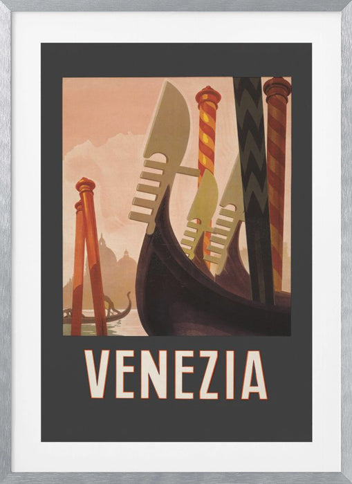 Venezia Poster Dark Framed Art Modern Wall Decor