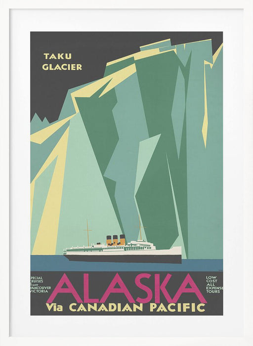 Alaska Via Canadian Pacific. Taku Glacier - No Border Framed Art Modern Wall Decor