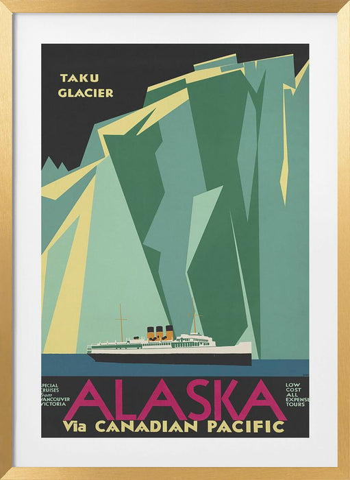 Alaska Via Canadian Pacific. Taku Glacier - No Border Framed Art Modern Wall Decor