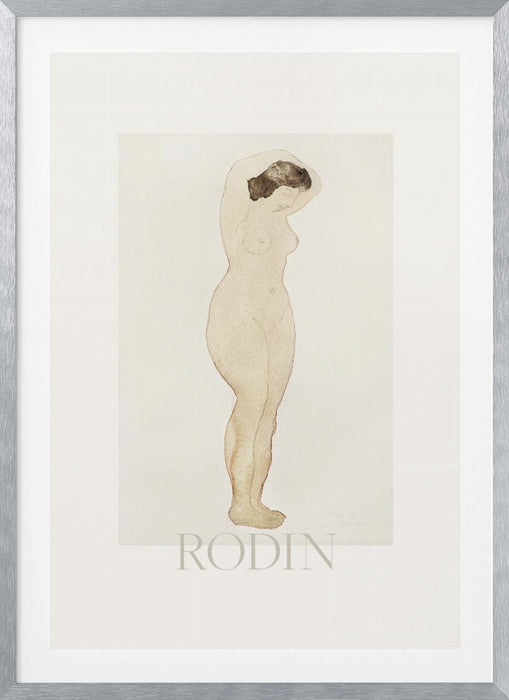 Nude, Standing With Hands On Head Framed Art Modern Wall Decor