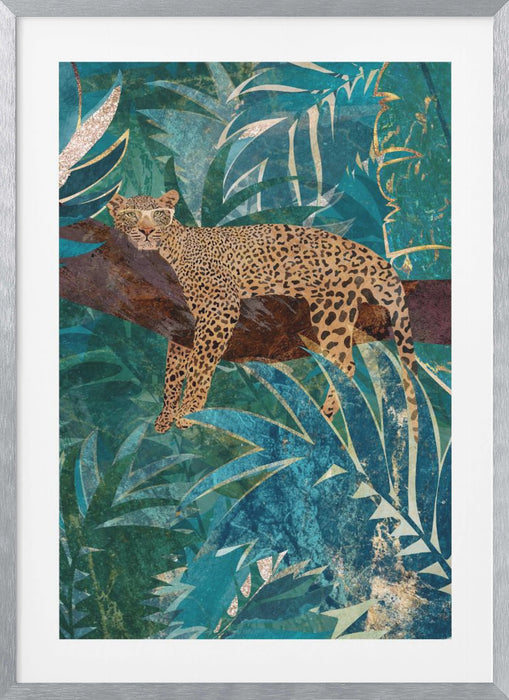 Lazy Leopard in the jungle Framed Art Modern Wall Decor