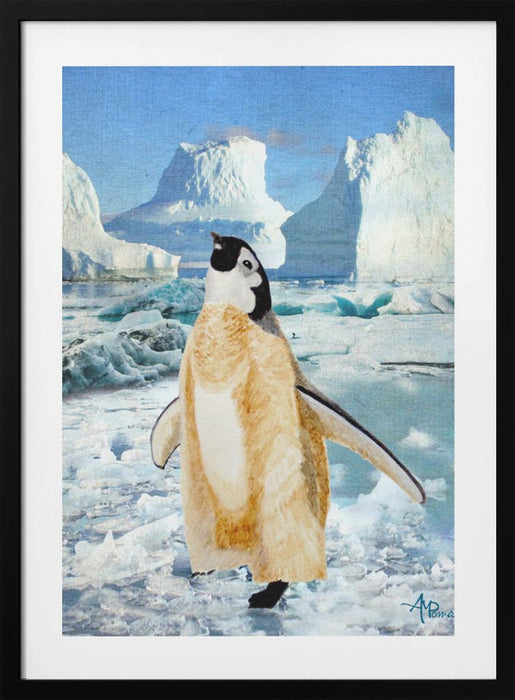 Penguin Chick In the Arctic Framed Art Modern Wall Decor