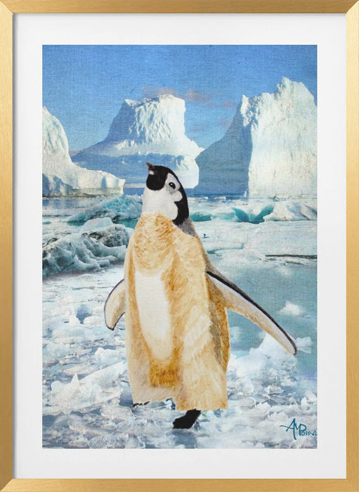 Penguin Chick In the Arctic Framed Art Modern Wall Decor