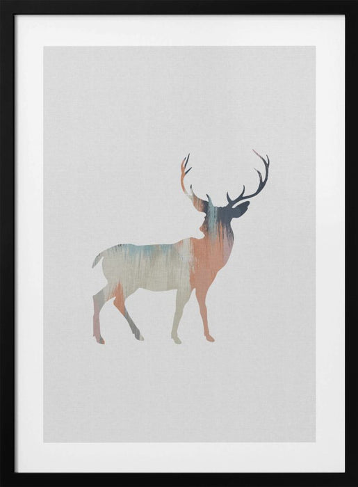 Pastel Deer Framed Art Wall Decor