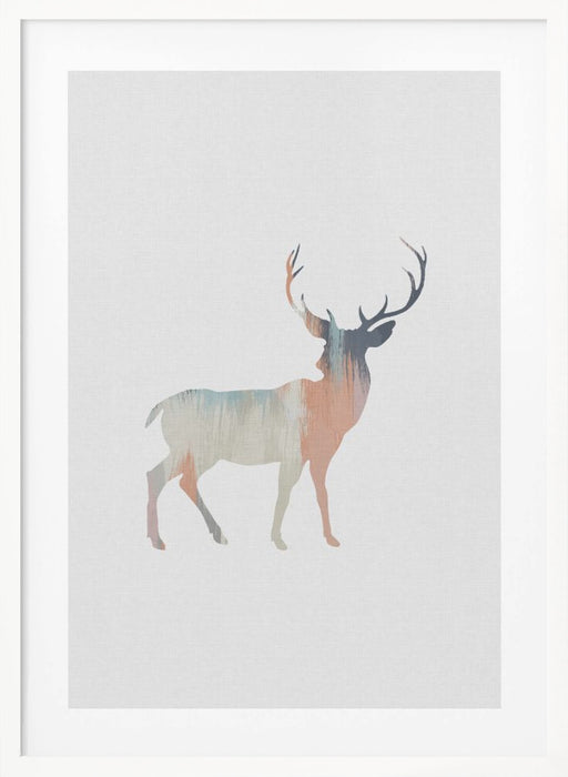 Pastel Deer Framed Art Wall Decor