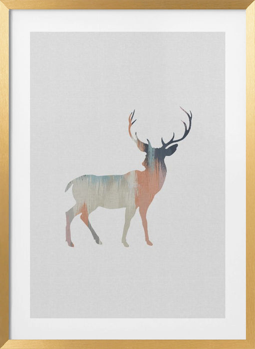 Pastel Deer Framed Art Wall Decor