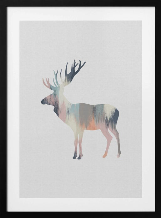 Pastel Moose Framed Art Wall Decor